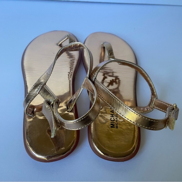 Michael Kors Jaylyn 3 Rose Gold Sandals Size 3 - Picture 8 of 11